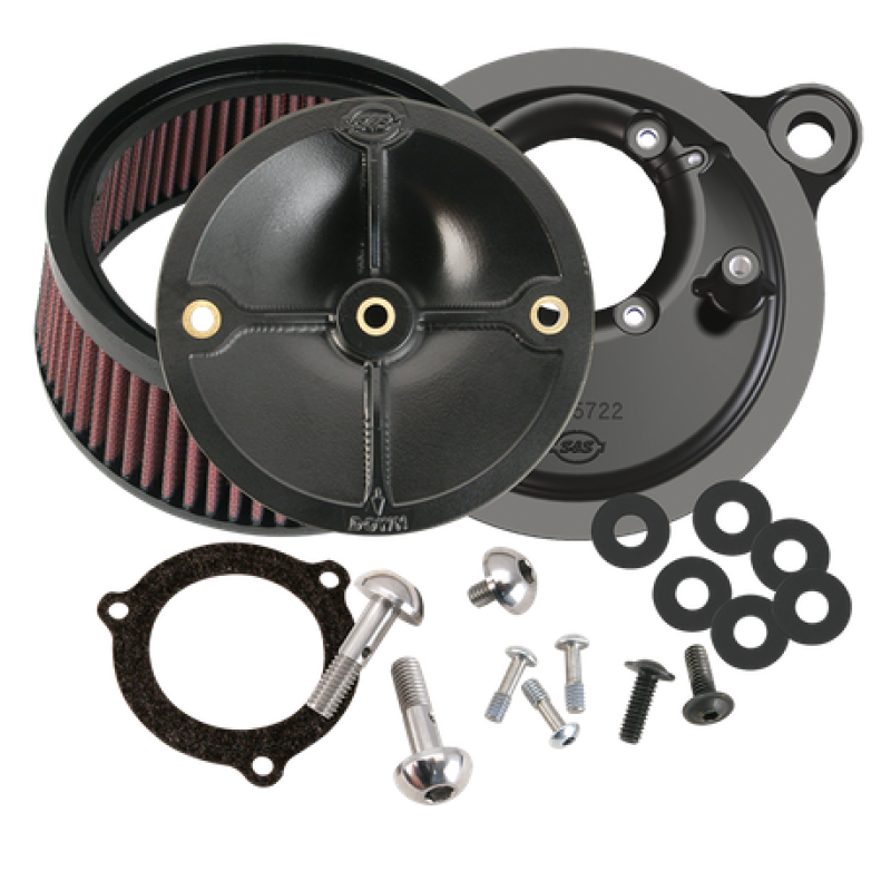 S&S Cycle 2008+ BT w/ S&S 66mm Throttle Body Stealth Air Cleaner Kit w/o Cover