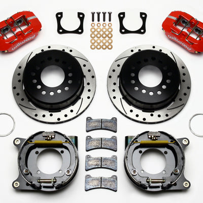Wilwood Dynapro Low-Profile 11.00in P-Brake Kit Drill-Red Chevy 12 Bolt Spcl 2.81in Offset