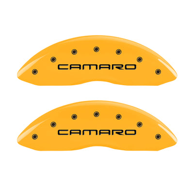 MGP 4 Caliper Covers Engraved Front Camaro Rear Gen 4/Ss Yellow Finish Black Char 1998 Chevy Camaro