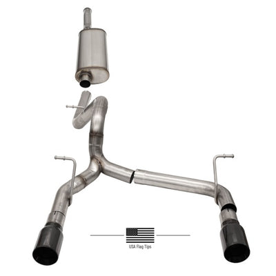 Corsa 2018-2025 Jeep Wrangler JLU 3.6L 2.75in Sport Cat-Back Exhaust w/ Black Tips