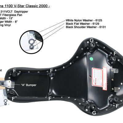 Mustang V-Star 1100 Daytripper 1PC Seat - Black