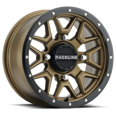 Raceline A94BZ Krank 14x7in / 4x156 BP / 38mm Offset / 132.5mm Bore - Bronze & Black Lip Wheel