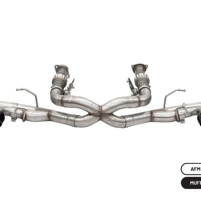 Corsa 20-25 Corvette C8 3in Xtreme Cat-Back Exhaust 4.5in Blk Quad Tips - Integrates stock AFM Valve