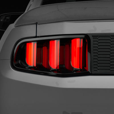 Raxiom 10-12 Ford Mustang Vector V2 LED Tail Lights - Gloss Black Housing (Clear Lens)