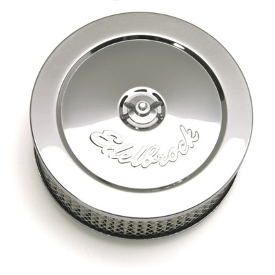 Edelbrock Air Cleaner Pro-Flo Series Round Steel Top Paper Element 6In Dia X 3 625In Chrome