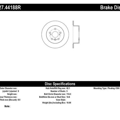 StopTech Sport Drilled & Slotted Rotor - Rear Right