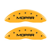 MGP 4 Caliper Covers Engraved Front JEEP Engraved Rear JEEP Grill logo Yellow finish black ch