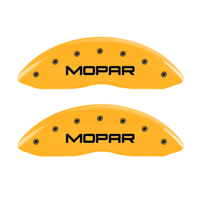 MGP 4 Caliper Covers Engraved Front JEEP Engraved Rear JEEP Grill logo Yellow finish black ch
