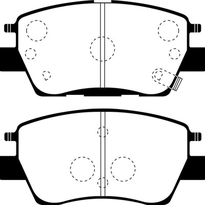 EBC 2016+ Chevrolet Cruze 1.4L Turbo (10.9in Front Rotor) Ultimax2 Front Brake Pads