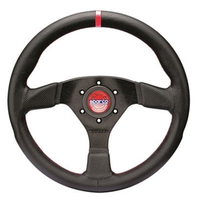 Sparco Steering Wheel R383 Champion Black Leather / Red Stitching