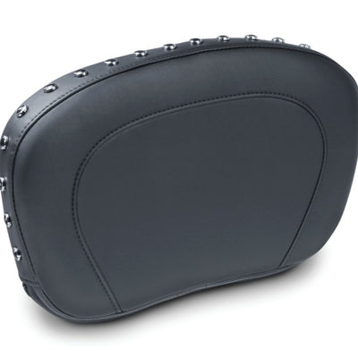 Mustang 97-21 Harley Touring Sissy Bar Pad w/Black Pearl Studs (14 inch x 9 inch) - Black