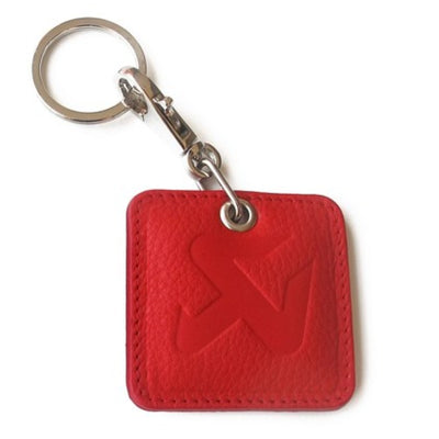 Akrapovic Square Leather Keychain - red