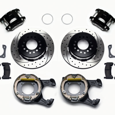 Wilwood D154 P/S Park Brake Kit Drilled 12 Bolt 2.81in Offset Staggered Shock