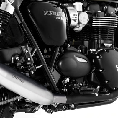 Remus 2016 Triumph Bonneville T120/T120 Black (Euro 4) Tapered Chrome Slip On - Right Side