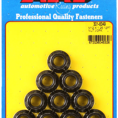 ARP M12 X 1.25 12pt nut kit 8740 Chrome Moly (Pack of 10)