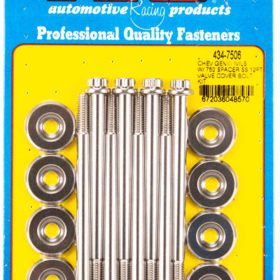 ARP Small Block Chevy GENIII/IV LS Series .750 Spacer 12pt Valve Cover Bolt Kit - Stainless Steel