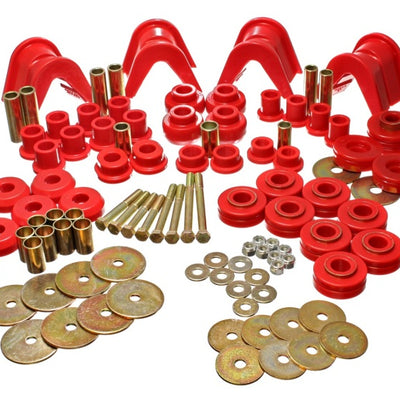 Energy Suspension 66-77 Ford Bronco 4WD (w/ 4 Deg C-Bushings) Red Hyper-Flex Master Bushing Set