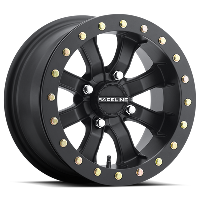 Raceline A71B Mamba 14x10in / 4x156 BP / 5+5 0mm Offset / 132.5mm Bore - Satin Black Beadlock Wheel