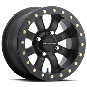 Raceline A71B Mamba 15x7in / 4x156 BP / 0mm Offset / 132.5mm Bore - Satin Black Beadlock Wheel