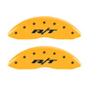 MGP 4 Caliper Covers Engraved Front & Rear RT1-Truck Yellow finish black ch