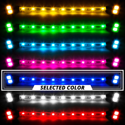 XK Glow Single Color XKGLOW LED Accent Light Motorcycle Kit Blue - 8xPod + 2x8InStrips