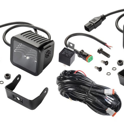 Hella Universal Black Magic 3.2in L.E.D. Cube Kit - Flood Beam
