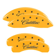 MGP 4 Caliper Covers Engraved Front Cadillac Rear SRX Yellow Finish Black Char 2006 Cadillac SRX