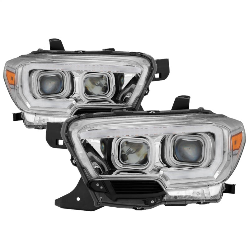 xTune 16-18 Toyota Tacoma SR/SR5 DRL Projector Headlights w/Turn Signal - Chrm (PRO-JH-TTA16-SR-C)