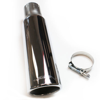 JBA 2.5in x 3.5in x 15in Polished Chrome Tip - Clamp On