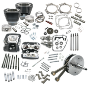 S&S Cycle 00-06 BT 124in Hot Set Up Kit w/ S&S Cylinder Heads - Wrinkle Black