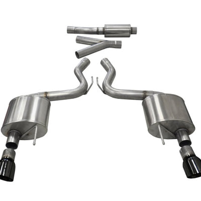 Corsa 2015-2017 Ford Mustang EcoBoost 2.3T Sport 3in Cat-Back Dual Rear Exit Black Tips