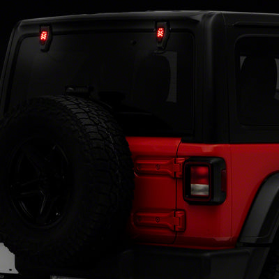 Raxiom 18-23 Jeep Wrangler JL Axial Series Rear Window Glass Hinge LED Lights