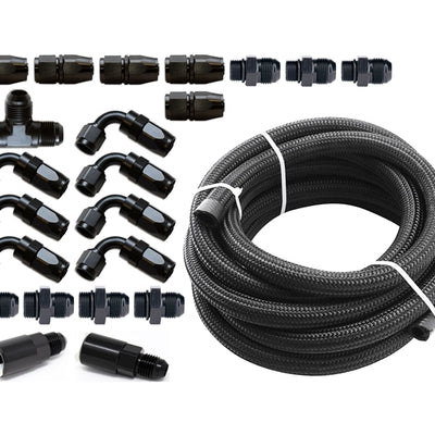 Torque Solution Braided Fuel Line Kit for -6 Aeromotive FPR: Subaru WRX 02-14 / Subaru STI 07-18