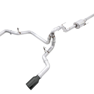 AWE 0FG 21+ Ford F150 Dual Split Rear Cat-Back Exhaust- 5in Diamond Black Tips