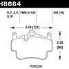 Hawk 06-14 Porsche Cayman Rear HP+ Brake Pads