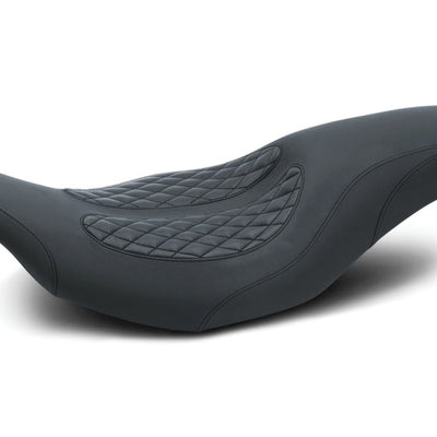 Mustang 97-07 Harley Electra Glide, Rd Glide Fastback 1PC Seat w/ Diamond Stitch - Black