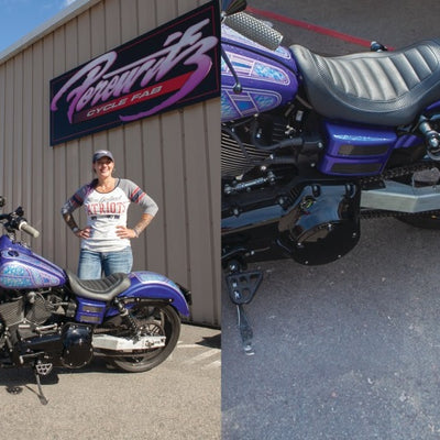 Mustang 91-05 Harley Dyna Jody Perewitz Design Solo Seat - Black