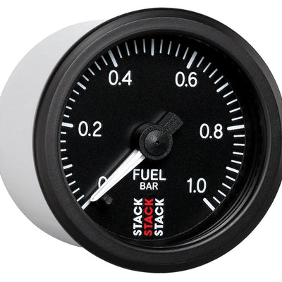 Autometer Stack 52mm 0-1 Bar M10 Male Pro Stepper Motor Fuel Pressure Gauge - Black