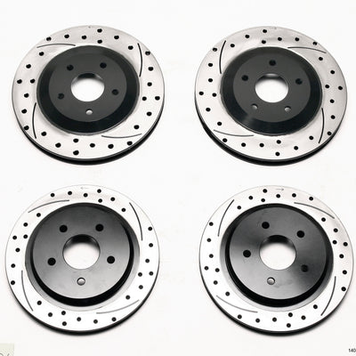 Wilwood Rotor Kit Front/Rear-Dimpled/Slotted 97-04 Corvette C5 All/ 05-13 C6 Base