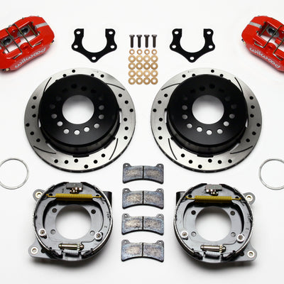 Wilwood Dynapro Low-Profile 11.00in P-Brake Kit Drill-Red Mopar/Dana 2.36in Off w/Snap Ring Brng
