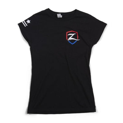 Zone Offroad Black Premium Cotton T-Shirt w/ Patriotic Zone Logos - Womens - S