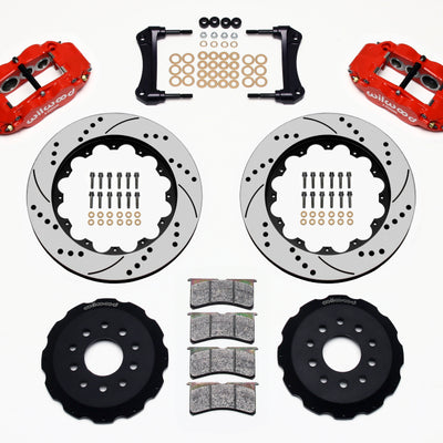 Wilwood Narrow Superlite 6R Front Hat Kit 14.00in Drilled Red 88-93 Corvette C4