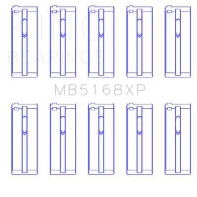 King Engine Bearings Honda H22 50mm Journal Crankshaft Main Bearing Set - Size STDX