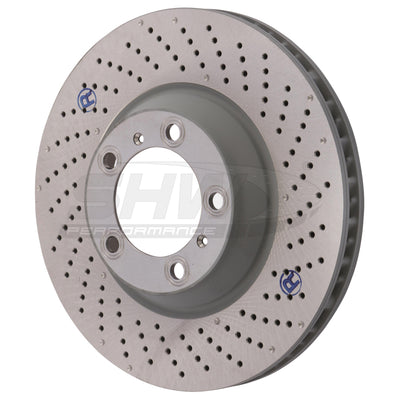 SHW 09-13 Porsche 911 Turbo w/Center Lock w/o Ceramic Brake Right Frt Drill-Dimp Rotor (99735140602)