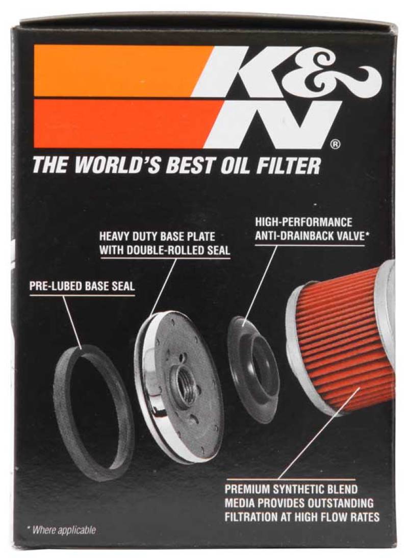 K&N Harley-Davidson 3in OD x 4.063in H Chrome Oil Filter