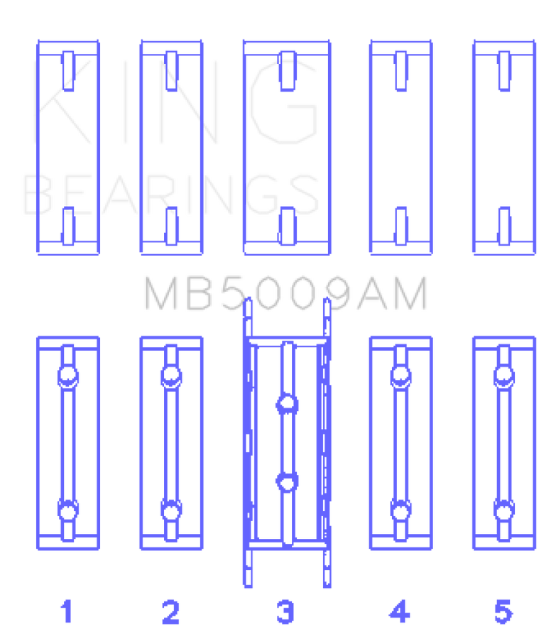 King Engine Bearings Ford Fiesta 1.25i (ZETEC) Crankshaft Main Bearing Set