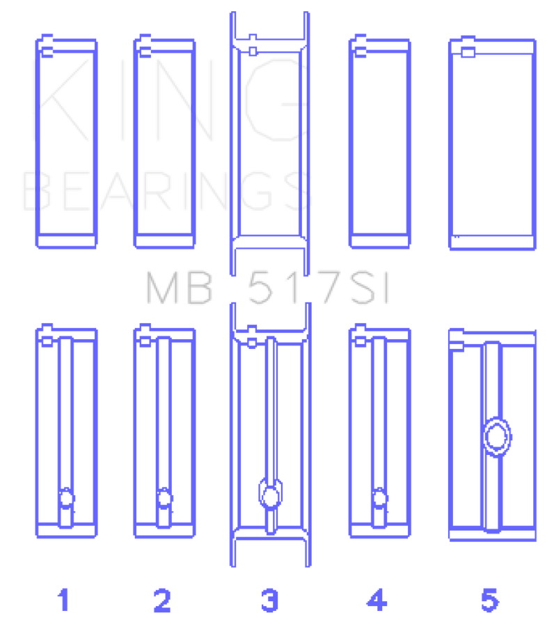 King Engine Bearings Chrysler 360 / 360CI 5.9L V8 Main Bearing Set