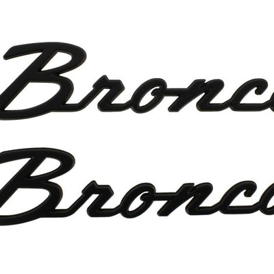 Ford Racing 2021+ Bronco Classic Script Fender Badges - Matte Black (Pair)