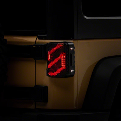 Raxiom 07-18 Jeep Wrangler JK Axial Series Trident LED Tail Lights- Blk Housing (Smoked Lens)