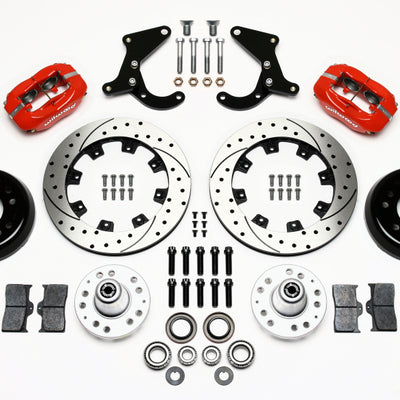 Wilwood Forged Dynalite Front Kit 12.19in Drilled Red 55-57 Chevy